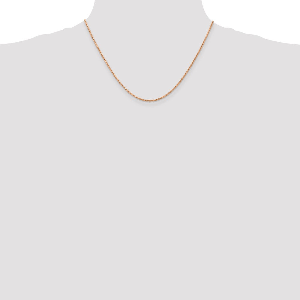 14k Rose Gold 1.8mm D/C Machine-made Rope Chain (4.33 grams)