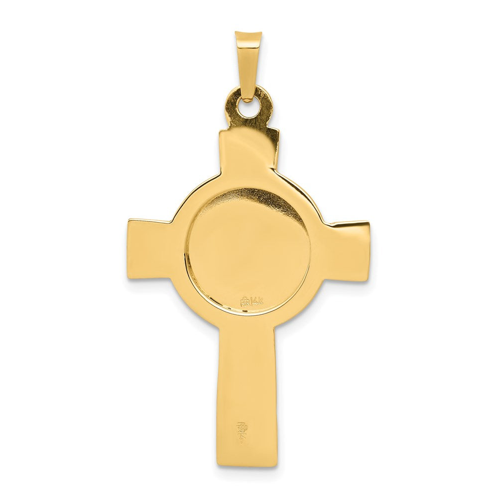 14k Yellow Gold 21 mm Cross w/St. Michael Medal Pendant (2.05 grams)