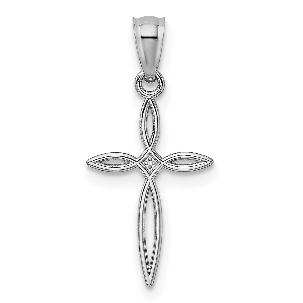 14k White Gold 12 mm Passion Cross Charm (0.27 grams)