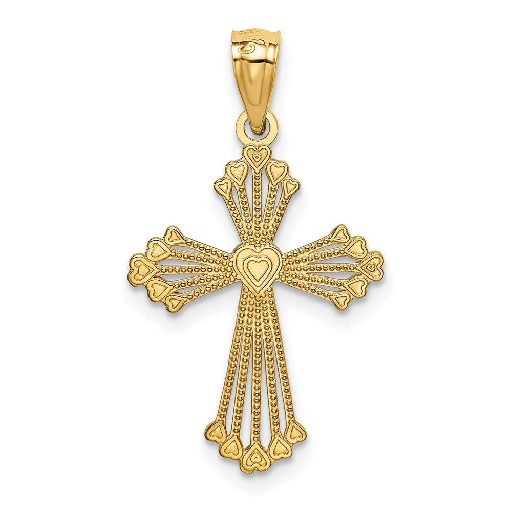14k Yellow Gold 16 mm Passion Cross Pendant (0.63 grams)