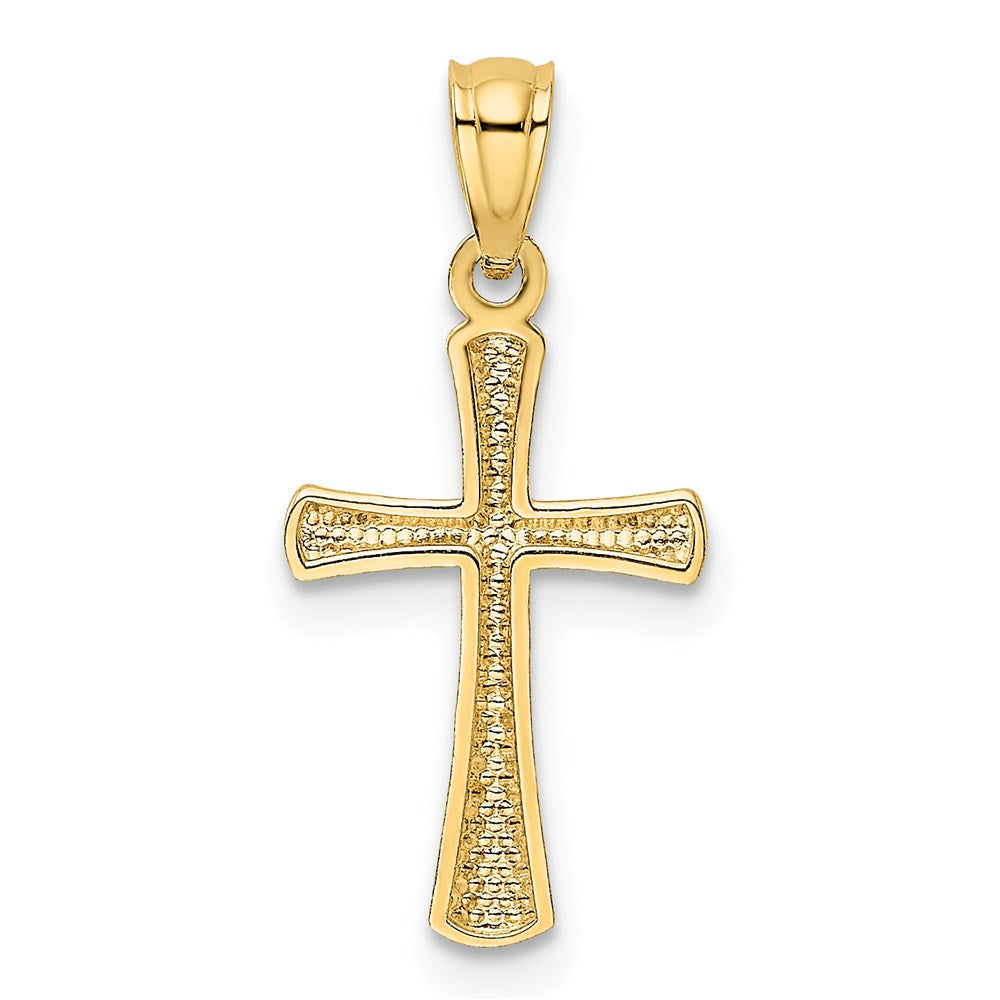 14k Yellow Gold 12 mm Diamond-cut Cross Pendant (0.52 grams)