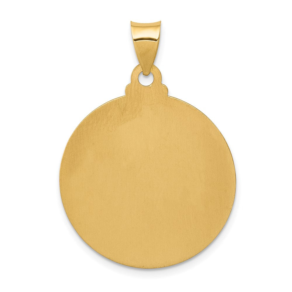 14k Yellow Gold 24 mm Head of Christ Medal Hollow Round Pendant (2.14 grams)