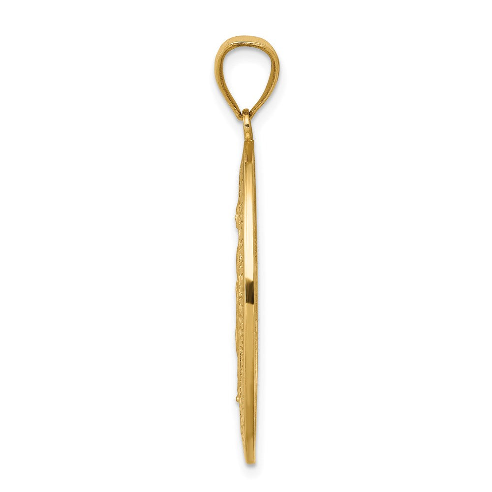 14k Yellow Gold 20.5 mm Miraculous Medal Pendant (5.57 grams)