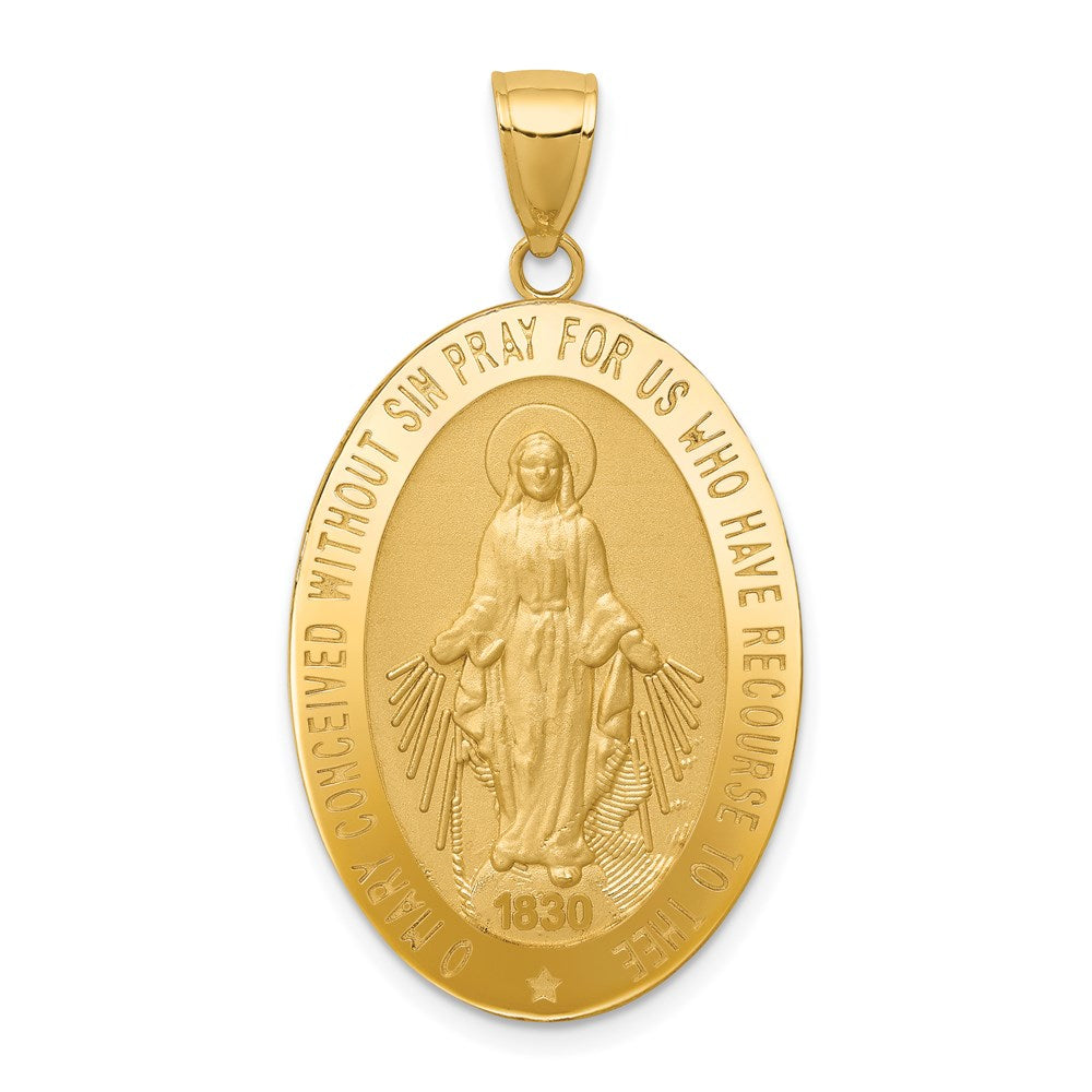 14k Yellow Gold 20.5 mm Miraculous Medal Pendant (5.57 grams)