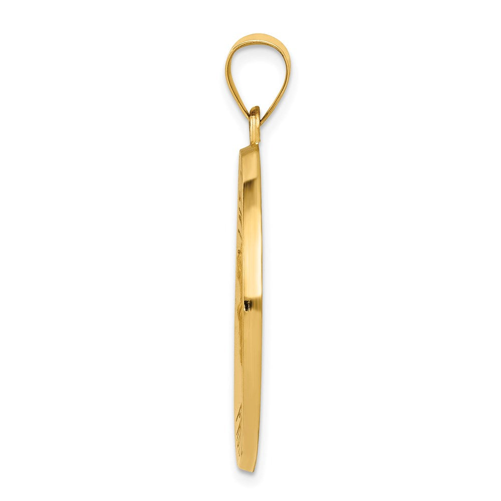 14k Yellow Gold 26.5 mm Saint Christopher Medal Hollow Pendant (2.35 grams)