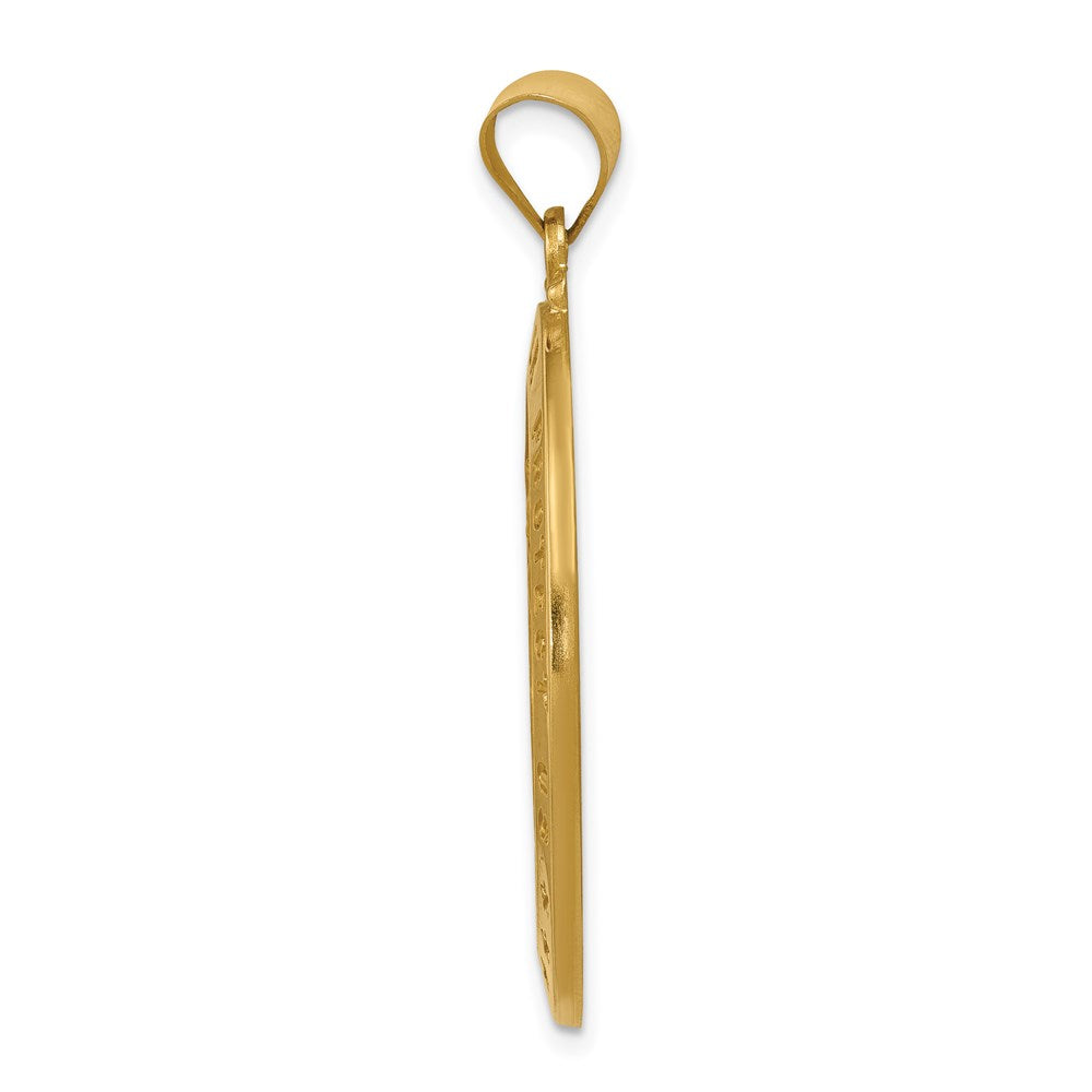 14k Yellow Gold 21 mm Saint Christopher Medal Hollow Pendant (2.14 grams)