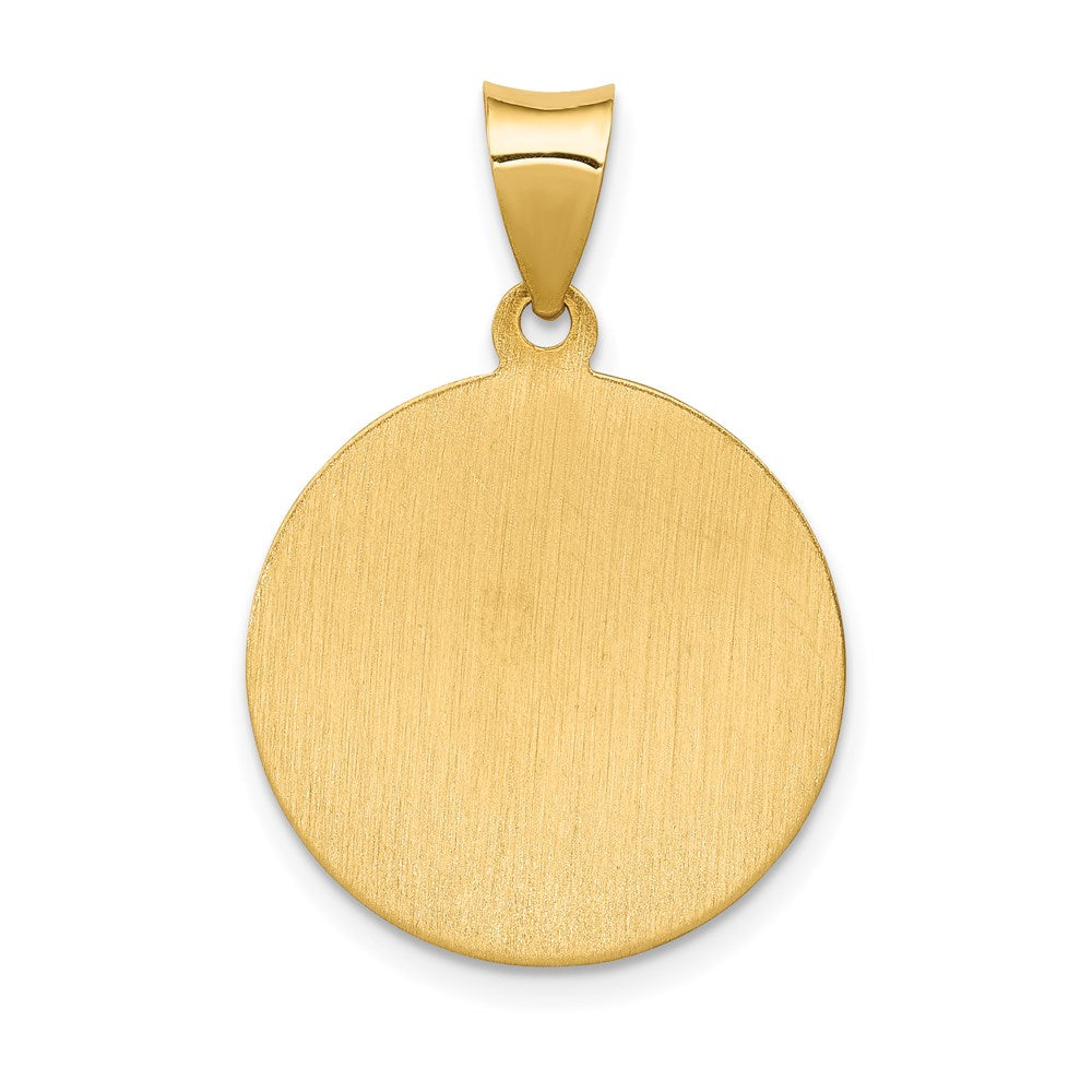 14k Yellow Gold 19 mm Saint Anthony Medal Hollow Pendant (1.3 grams)