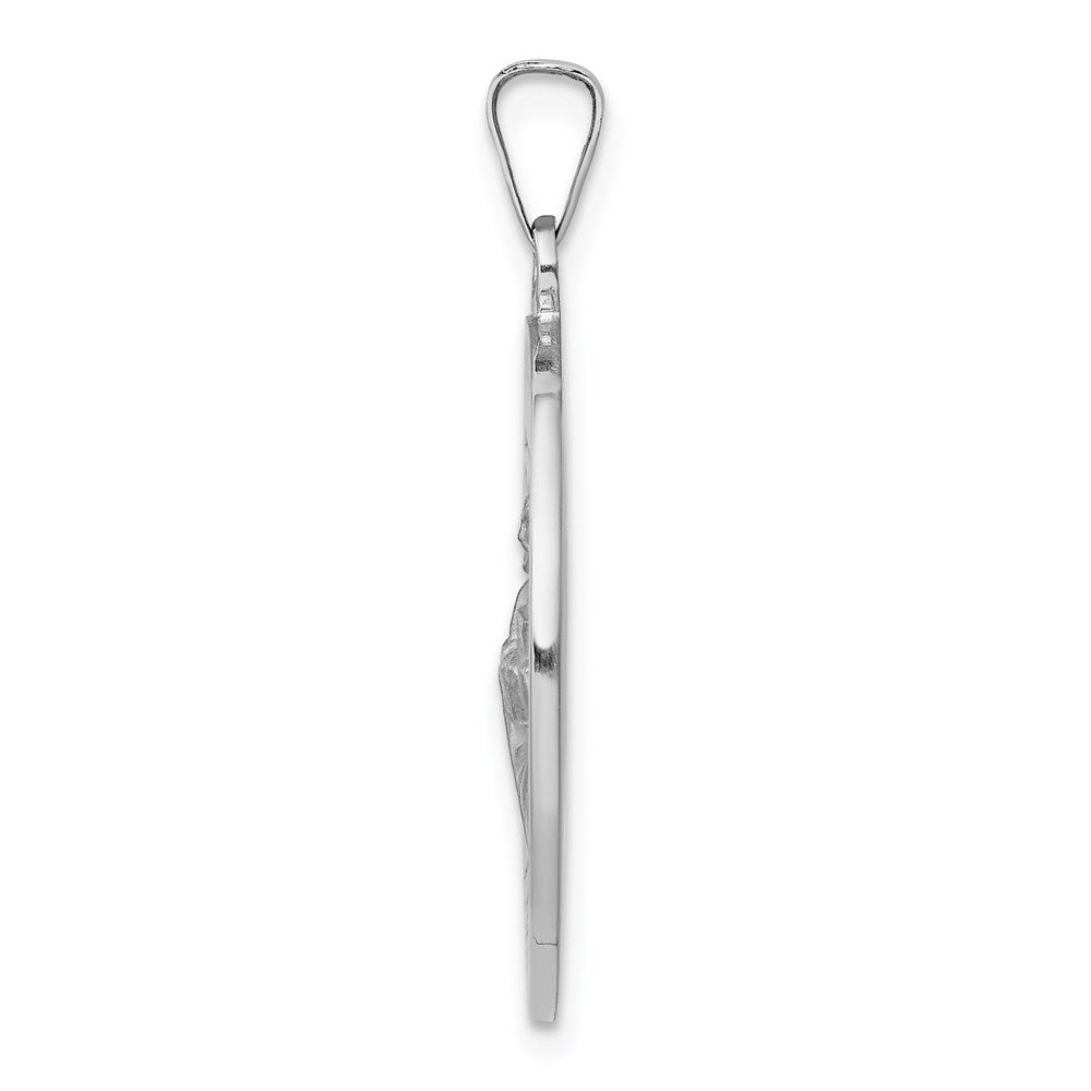 14k White Gold 21 mm Saint Jude Medal Pendant (3.7 grams)