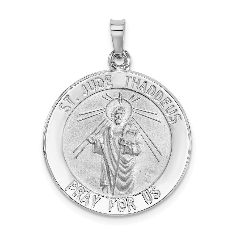 14k White Gold 21 mm Saint Jude Medal Pendant (3.7 grams)