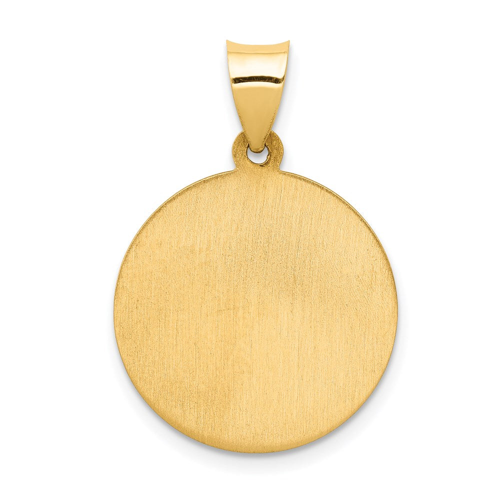 14k Yellow Gold 18.5 mm Guardian Angel Medal Hollow Pendant (1.3 grams)