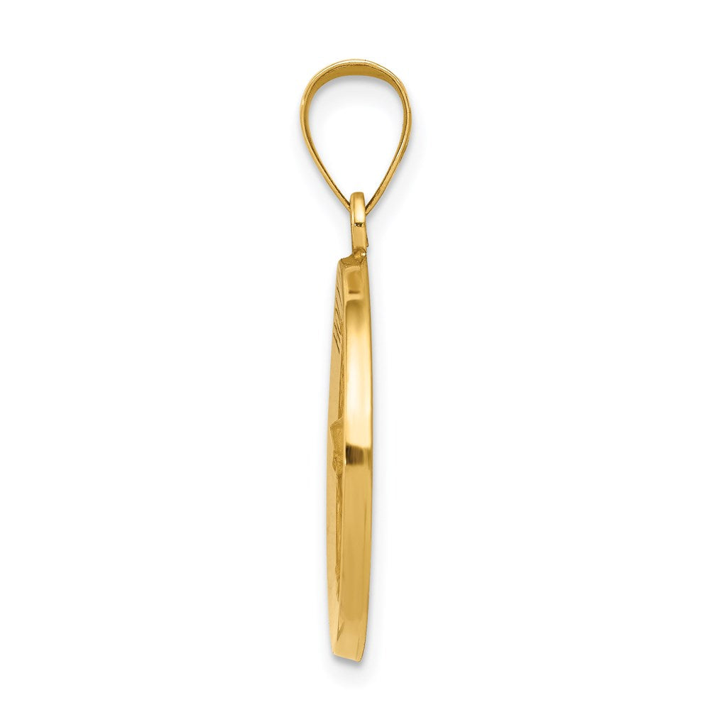 14k Yellow Gold 19 mm nion Medal Hollow Pendant (1.3 grams)