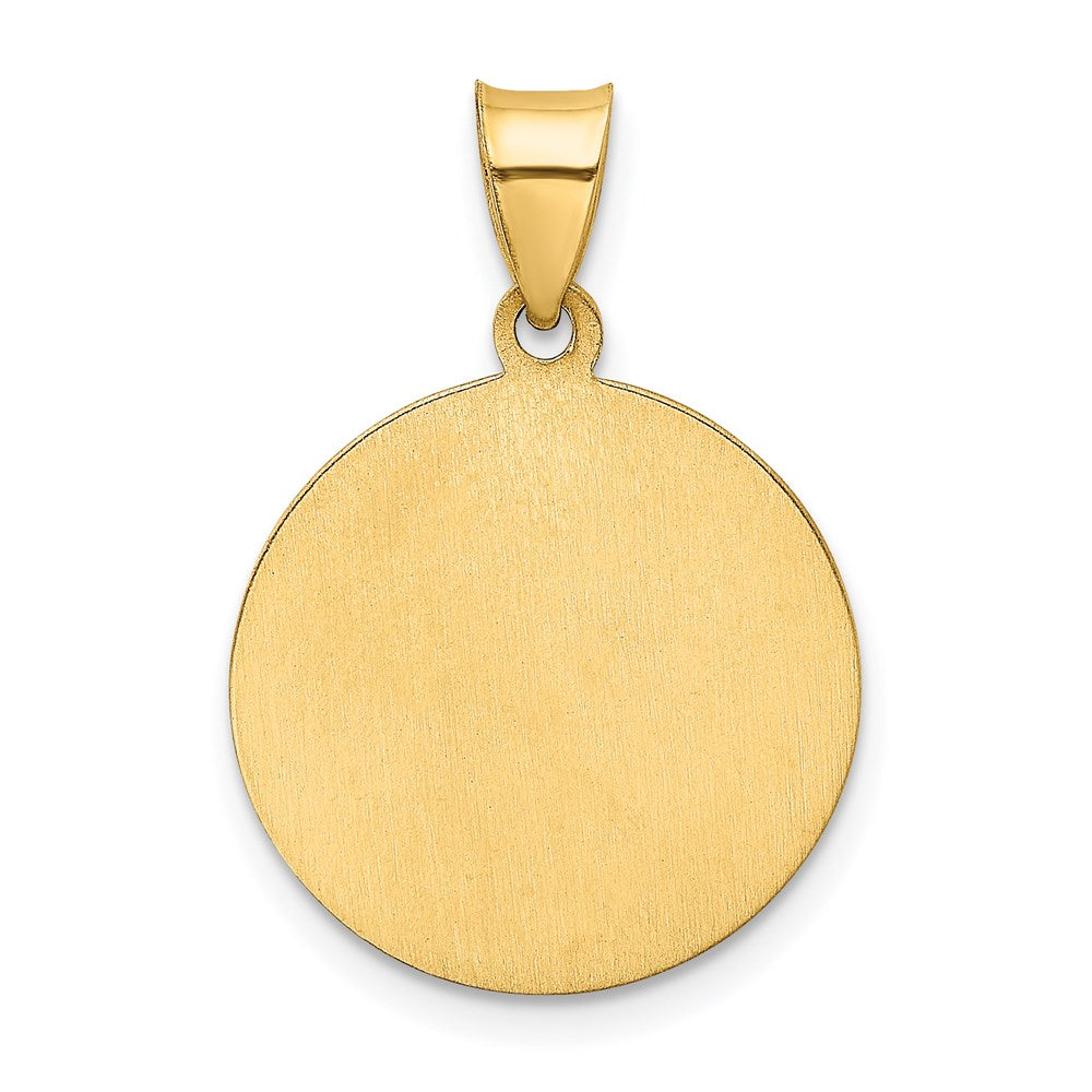 14k Yellow Gold 19 mm nion Medal Hollow Pendant (1.3 grams)
