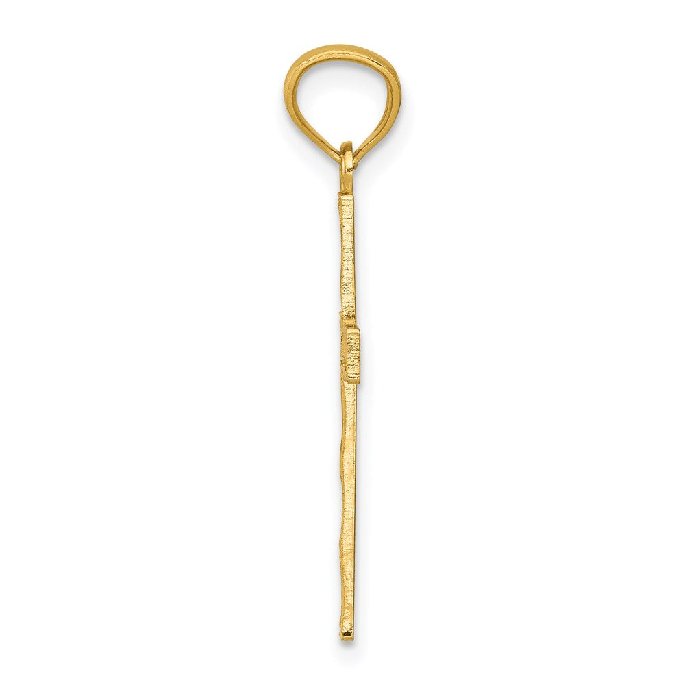 14k Yellow Gold 14 mm Filigree Cross Pendant (0.48 grams)