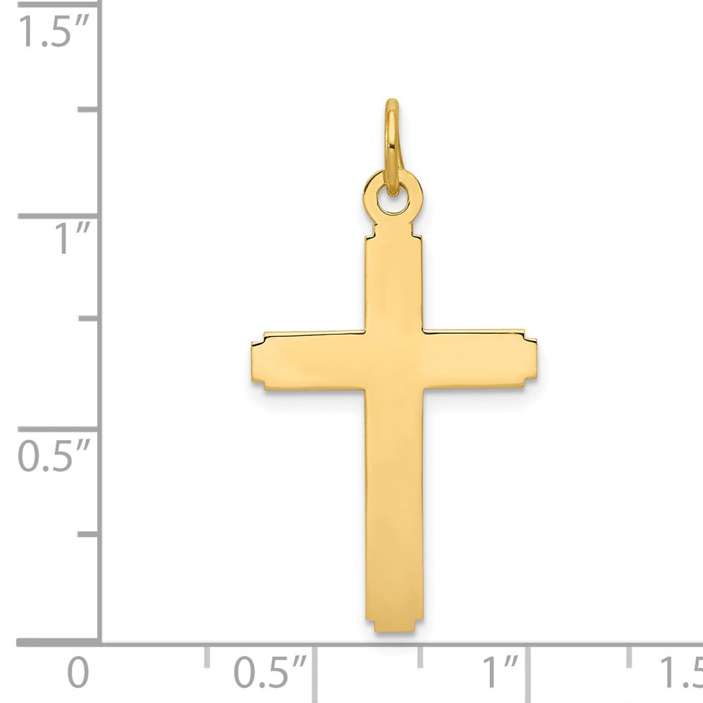 14k Yellow Gold 14 mm Polished Cross Pendant (0.65 grams)