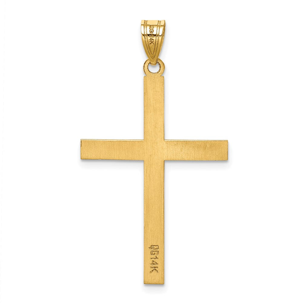 14k Yellow Gold 19.8 mm Engravable Cross Charm (0.66 grams)