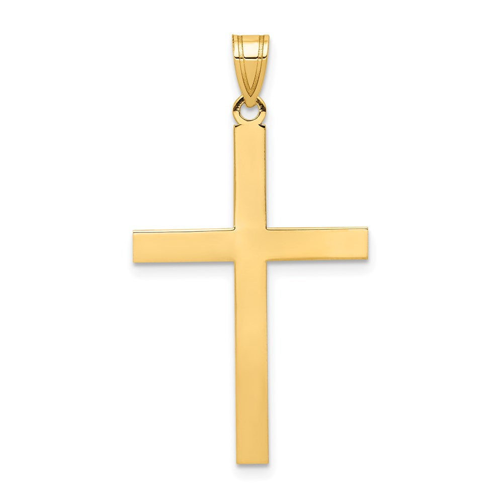 14k Yellow Gold 19.8 mm Engravable Cross Charm (0.66 grams)