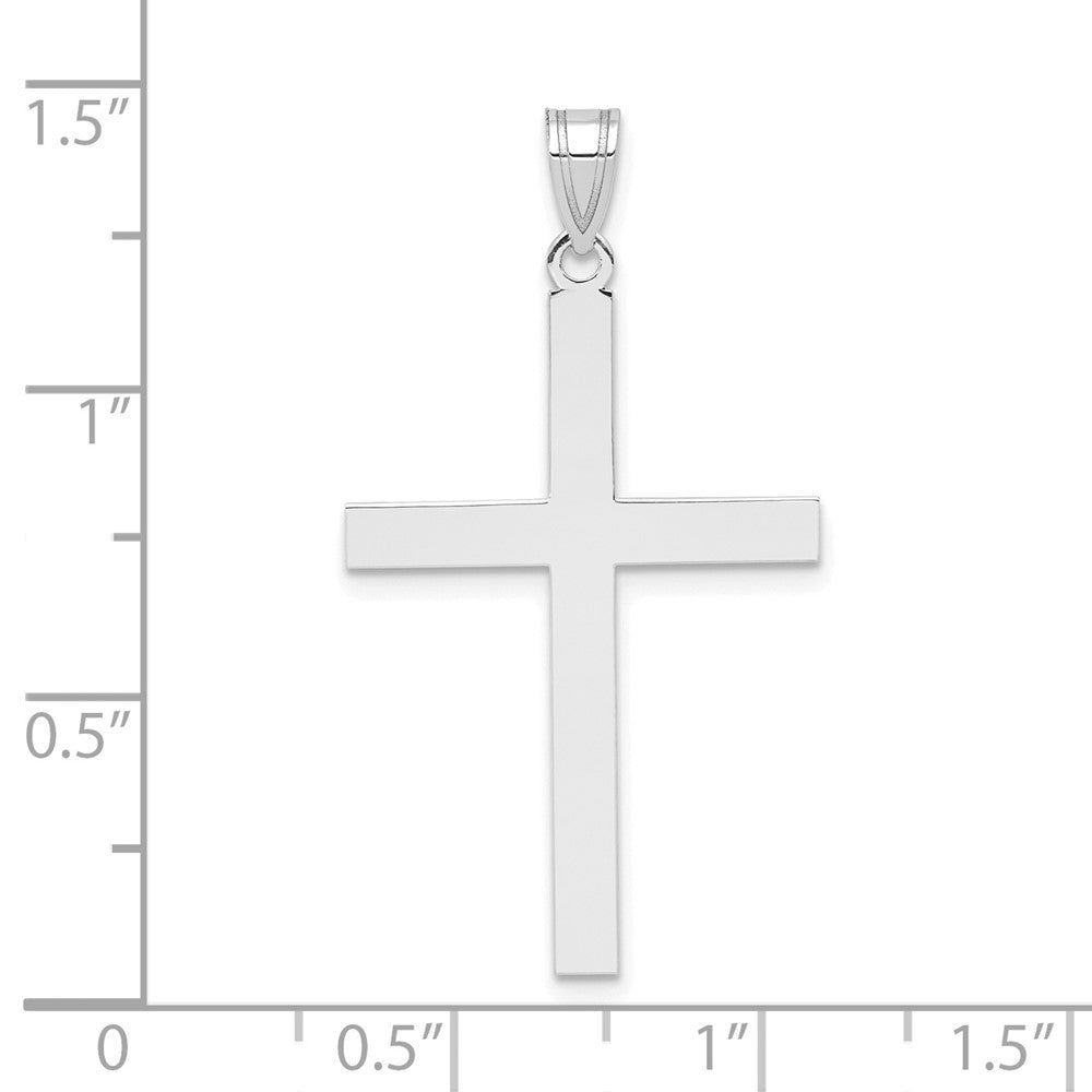 14k White Gold 19.8 mm Engravable Cross Charm (0.67 grams)