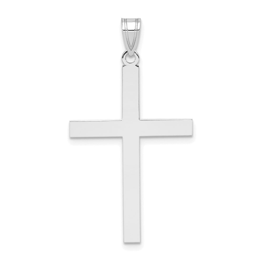 14k White Gold 19.8 mm Engravable Cross Charm (0.67 grams)