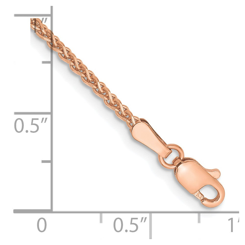 14k Rose Gold 1.7mm D/C Spiga Chain Bracelet (2.28 grams)