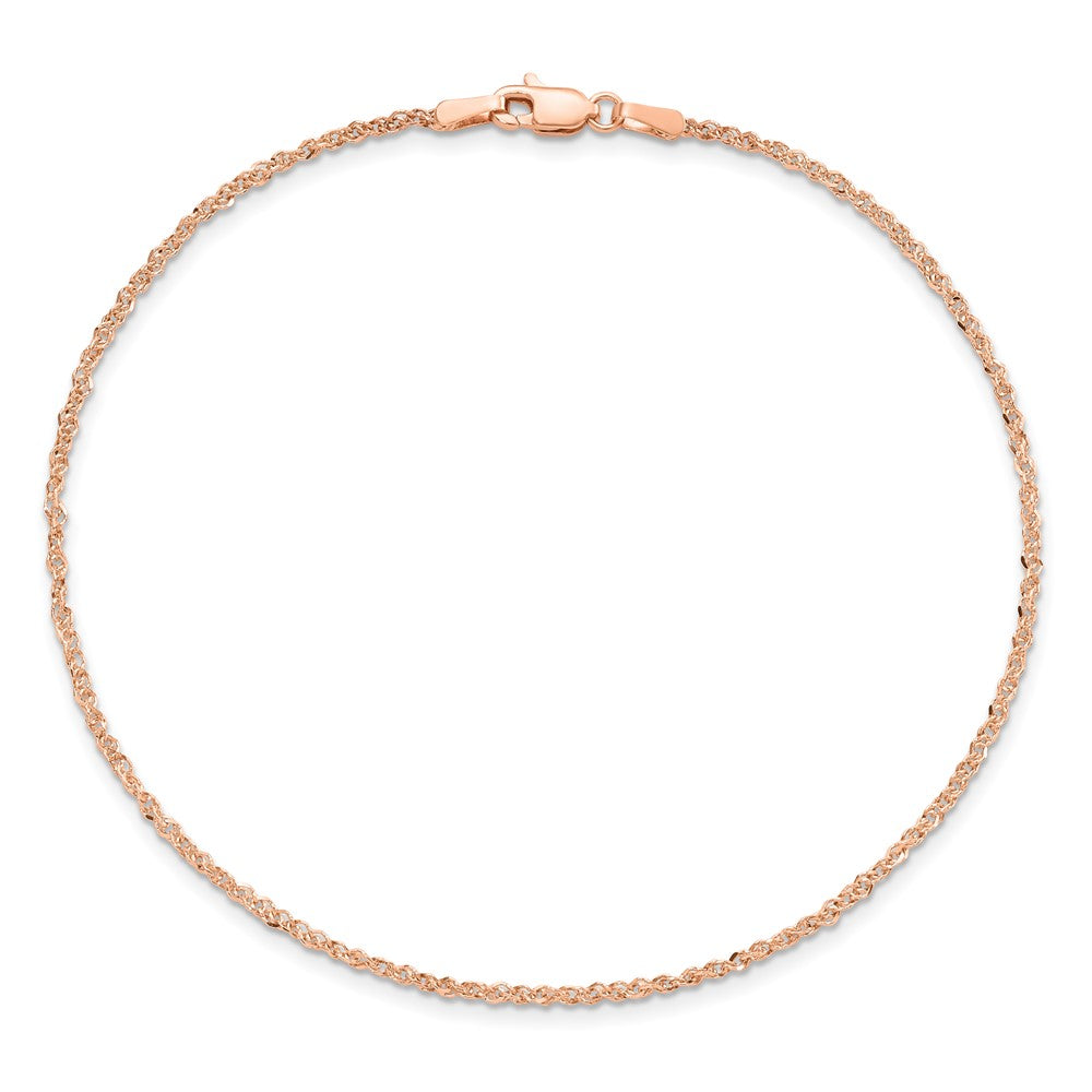 14K Rose Gold 1.7mm Ropa Chain Bracelet (1.45 grams)