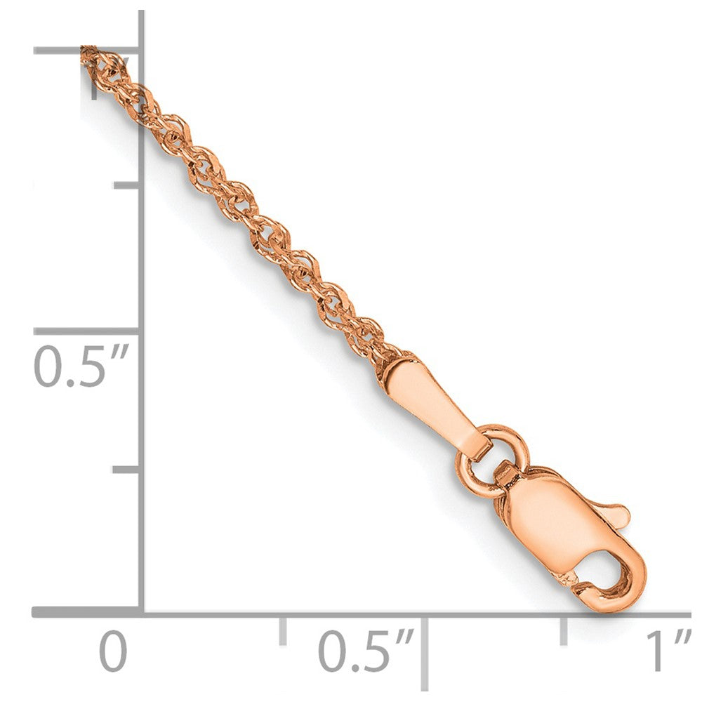 14K Rose Gold 1.7mm Ropa Chain Bracelet (1.45 grams)