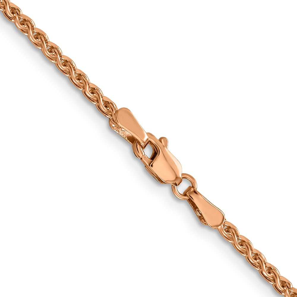 14k Rose Gold 2.1mm D/C Spiga Chain (6.95 grams)