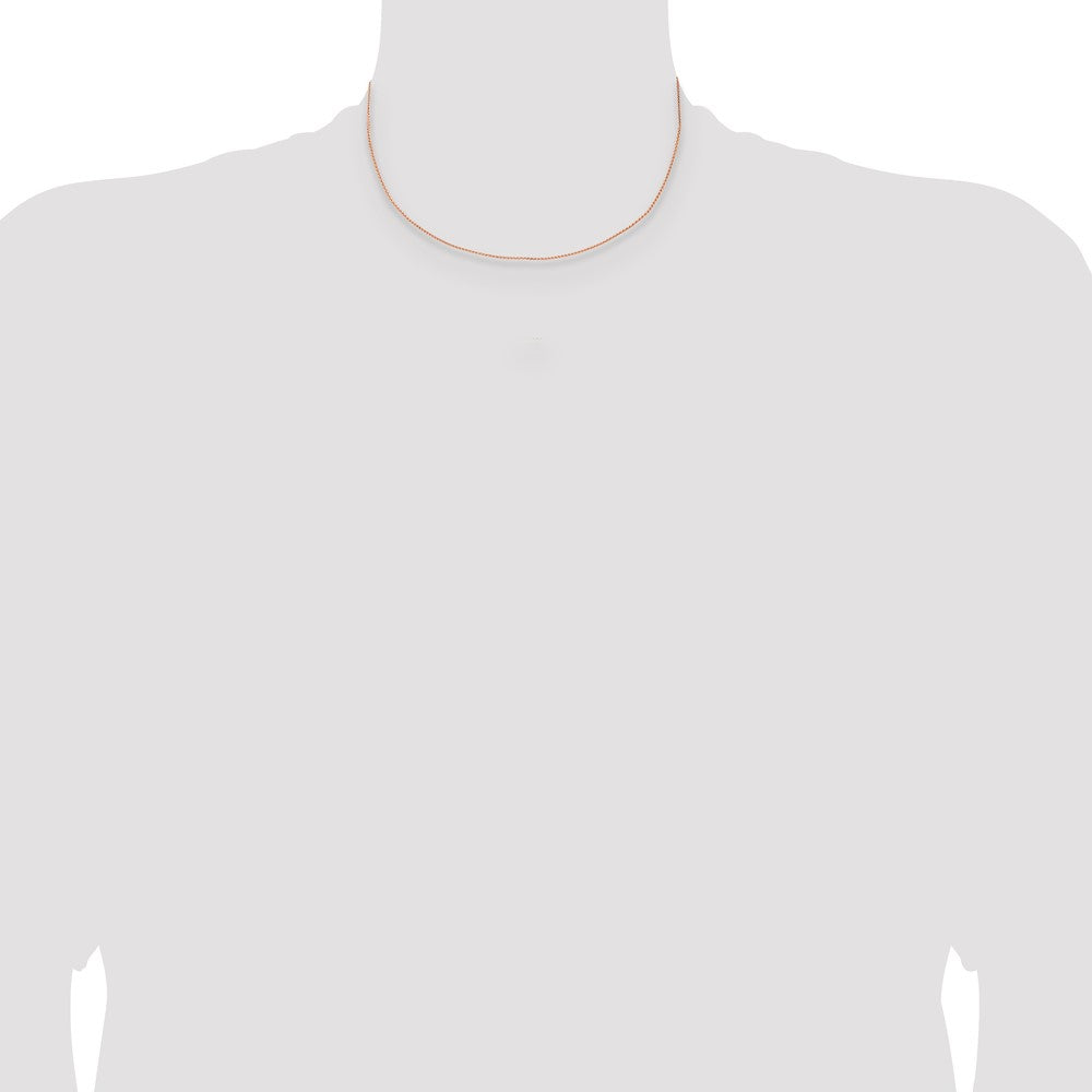 14k Rose Gold 1.05mm Solid Polished Spiga Chain (2.03 grams)