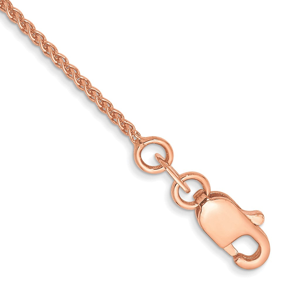 14k Rose Gold 1.05mm Solid Polished Spiga Chain Bracelet (1.34 grams)