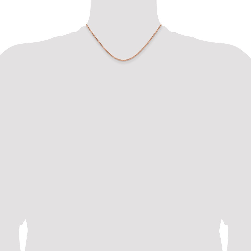 14k Rose Gold 2.1mm Solid Polished Spiga Chain (6.99 grams)