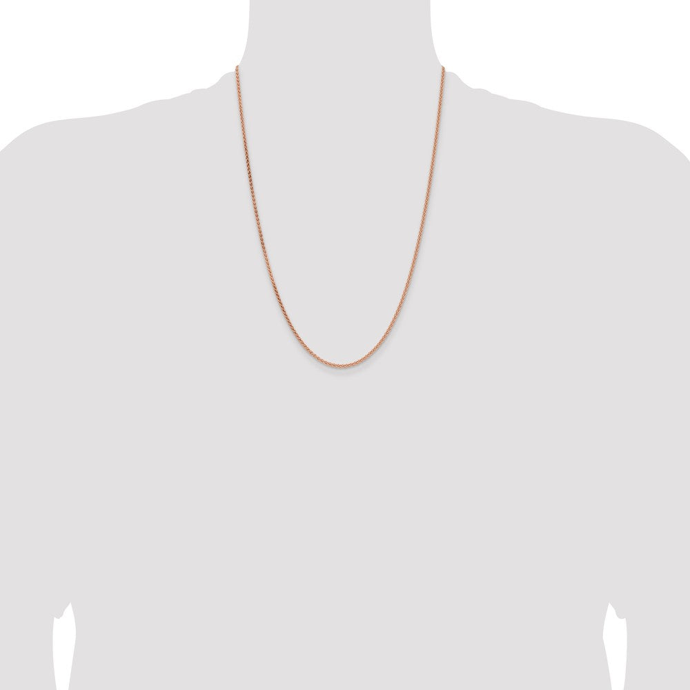 14k Rose Gold 2.1mm Solid Polished Spiga Chain (6.99 grams)