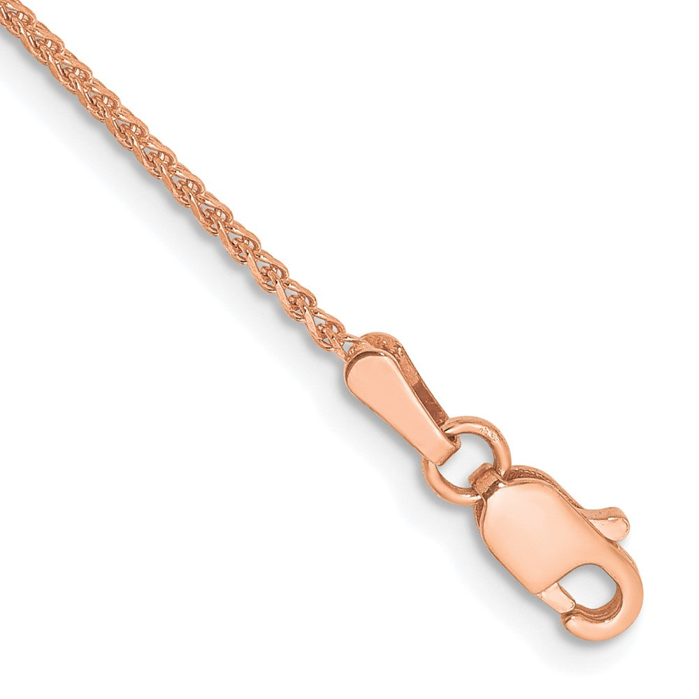 14k Rose Gold 1.25mm D/C Spiga Chain Bracelet (1.57 grams)