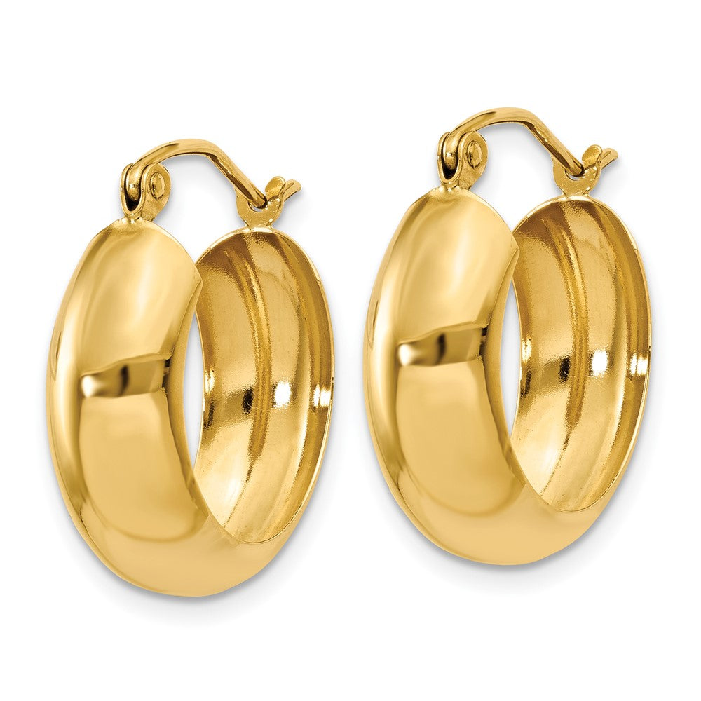 14k Yellow Gold 7 mm Hoop Earrings (2.14 grams)