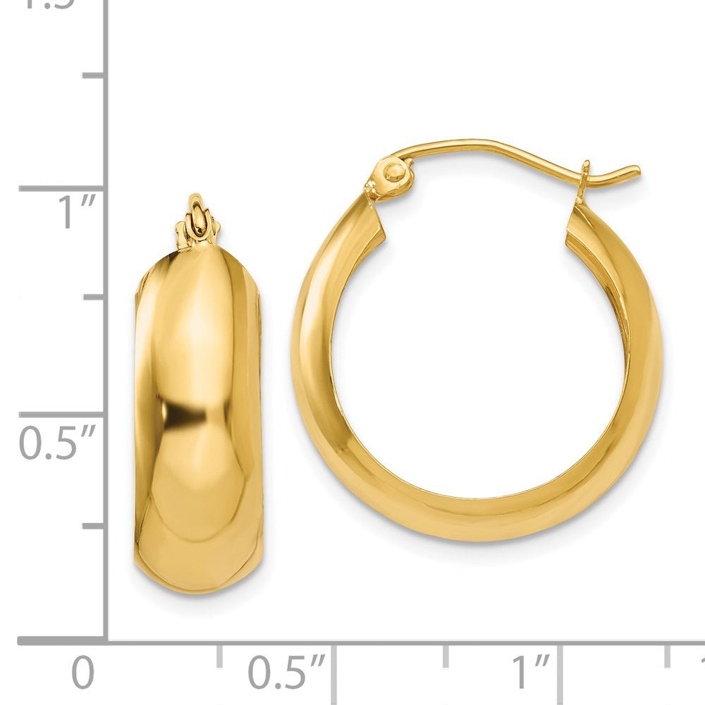 14k Yellow Gold 7 mm Hoop Earrings (2.4 grams)