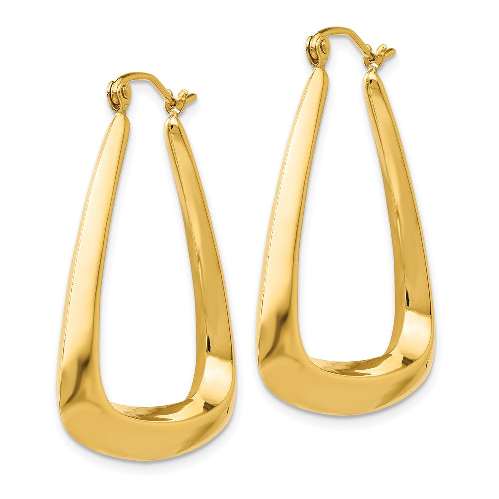 14k Yellow Gold 4 mm Fancy Hoop Earrings (2.88 grams)