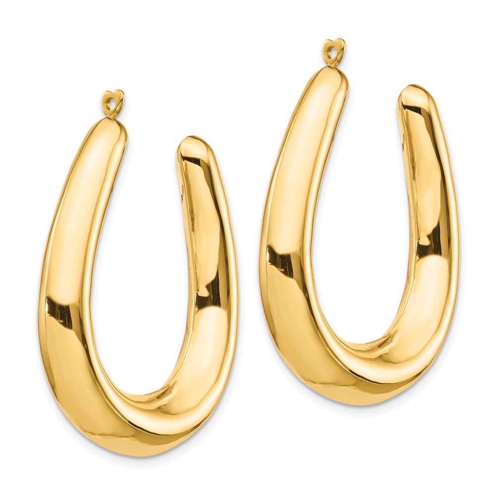 14k Yellow Gold 7 mm Polished Hollow Hoop Earring Jackets (6.26 grams)