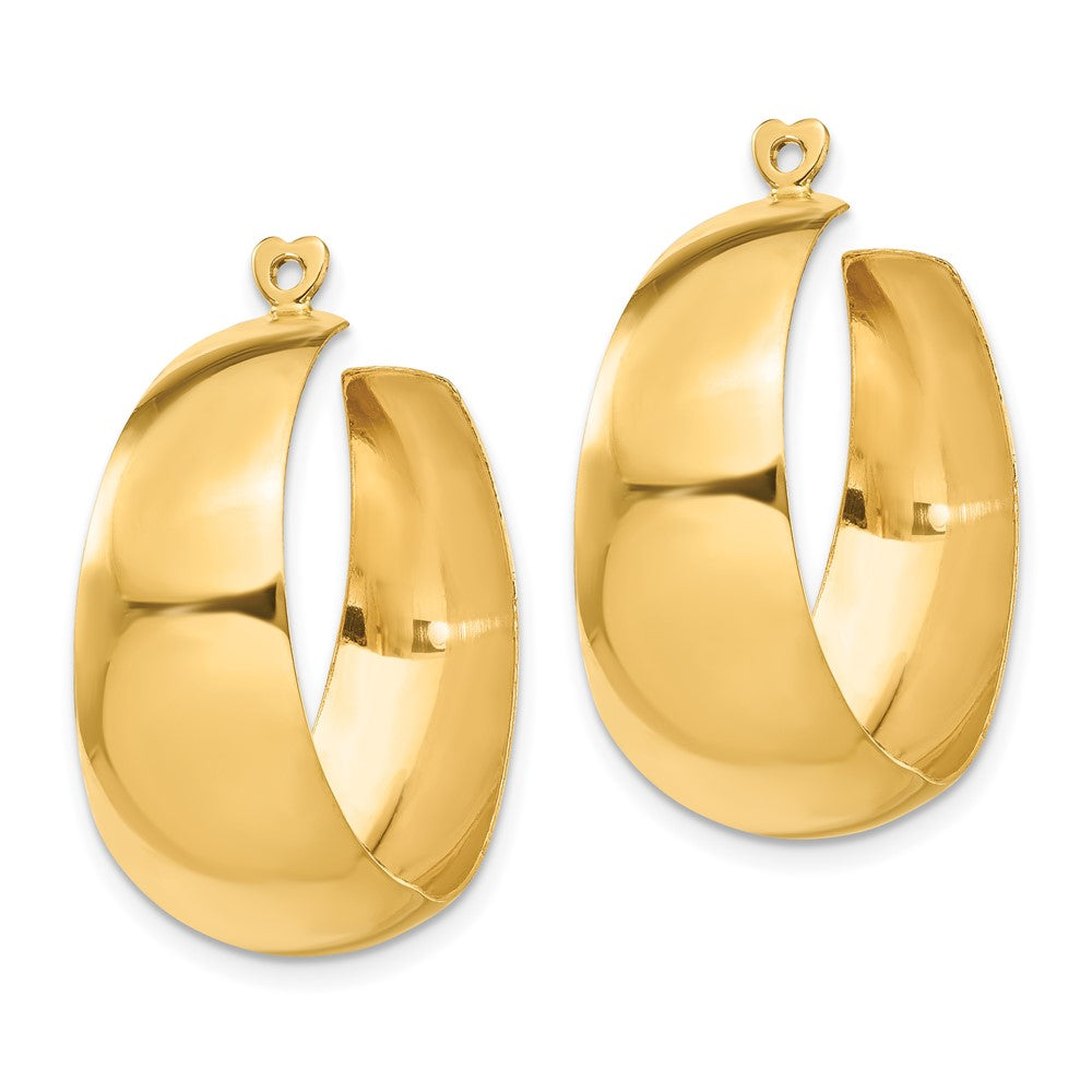 14k Yellow Gold 11 mm Polished Hoop Earring Jackets (4.2 grams)