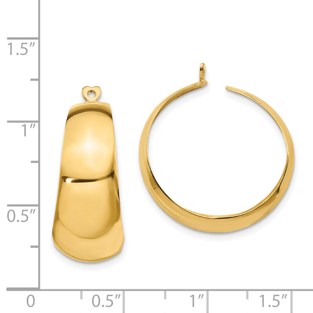 14k Yellow Gold 11 mm Polished Hoop Earring Jackets (4.2 grams)
