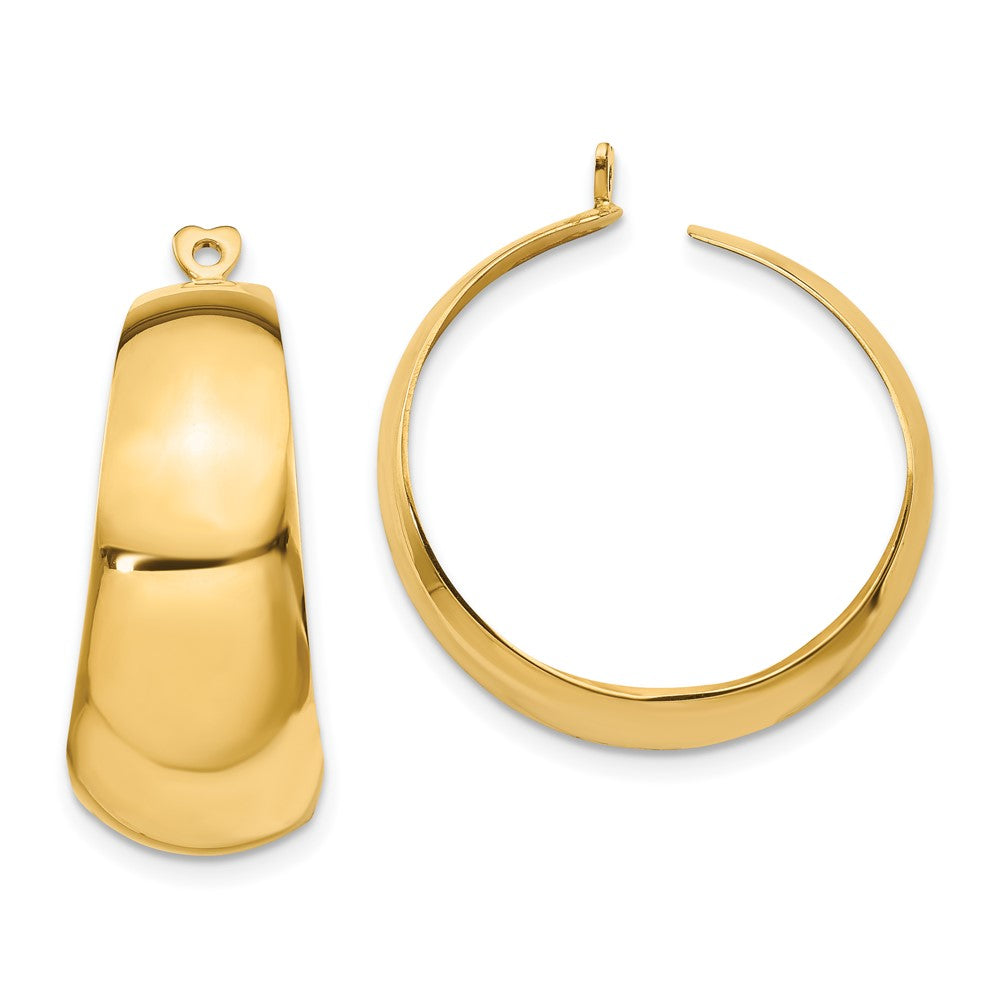 14k Yellow Gold 11 mm Polished Hoop Earring Jackets (4.2 grams)