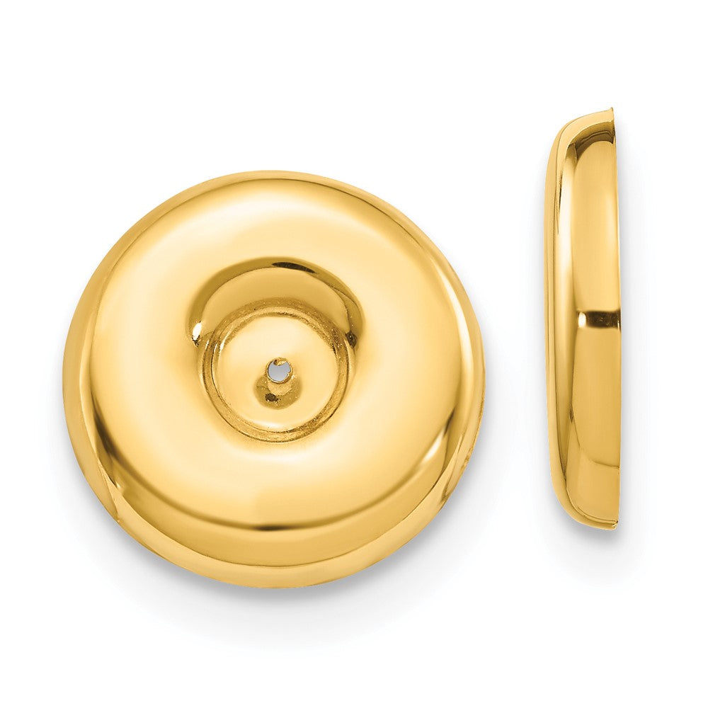 14k Yellow Gold 17 mm Polished Round Fancy Earring Jackets (1.04 grams)