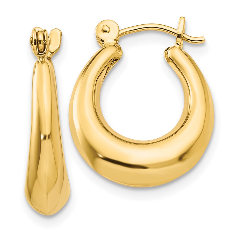 14k Yellow Gold 5 mm Polished Oval Hollow Hoop Earrings (1.83 grams)