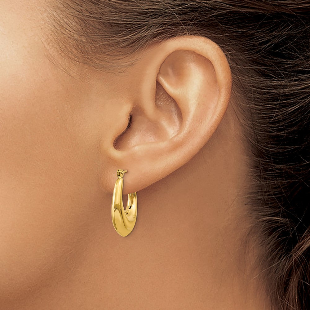 14k Yellow Gold 5 mm Polished Hoop Earrings (2.33 grams)