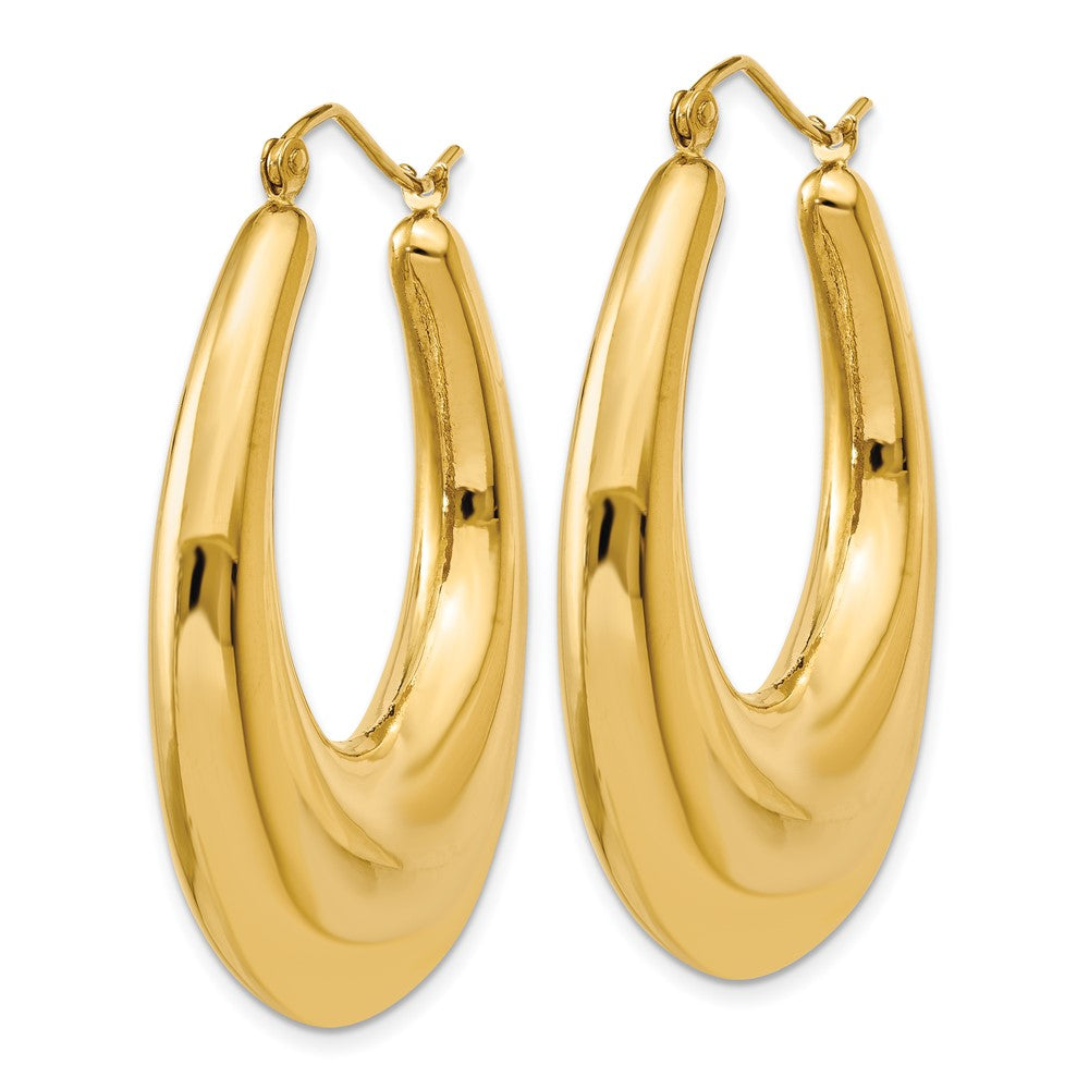 14k Yellow Gold 7 mm Polished Hoop Earrings (5.25 grams)