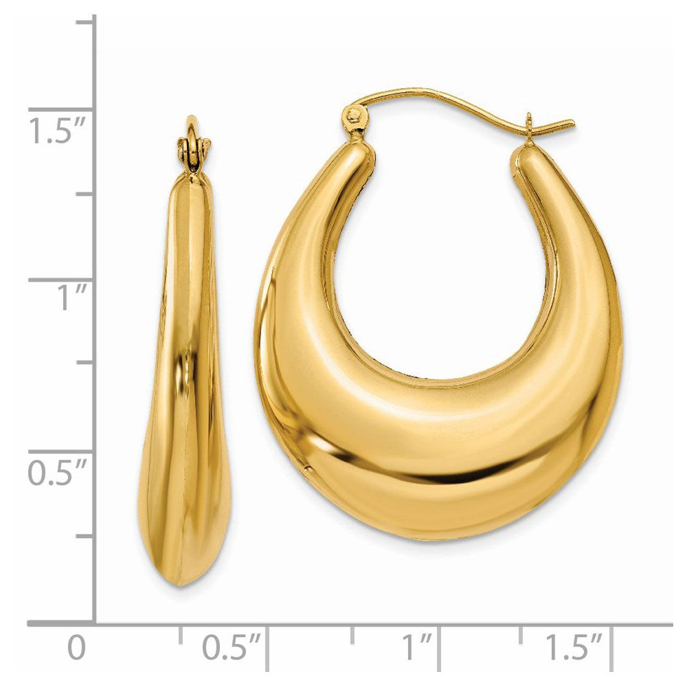 14k Yellow Gold 6 mm Polished Hoop Earrings (3.77 grams)