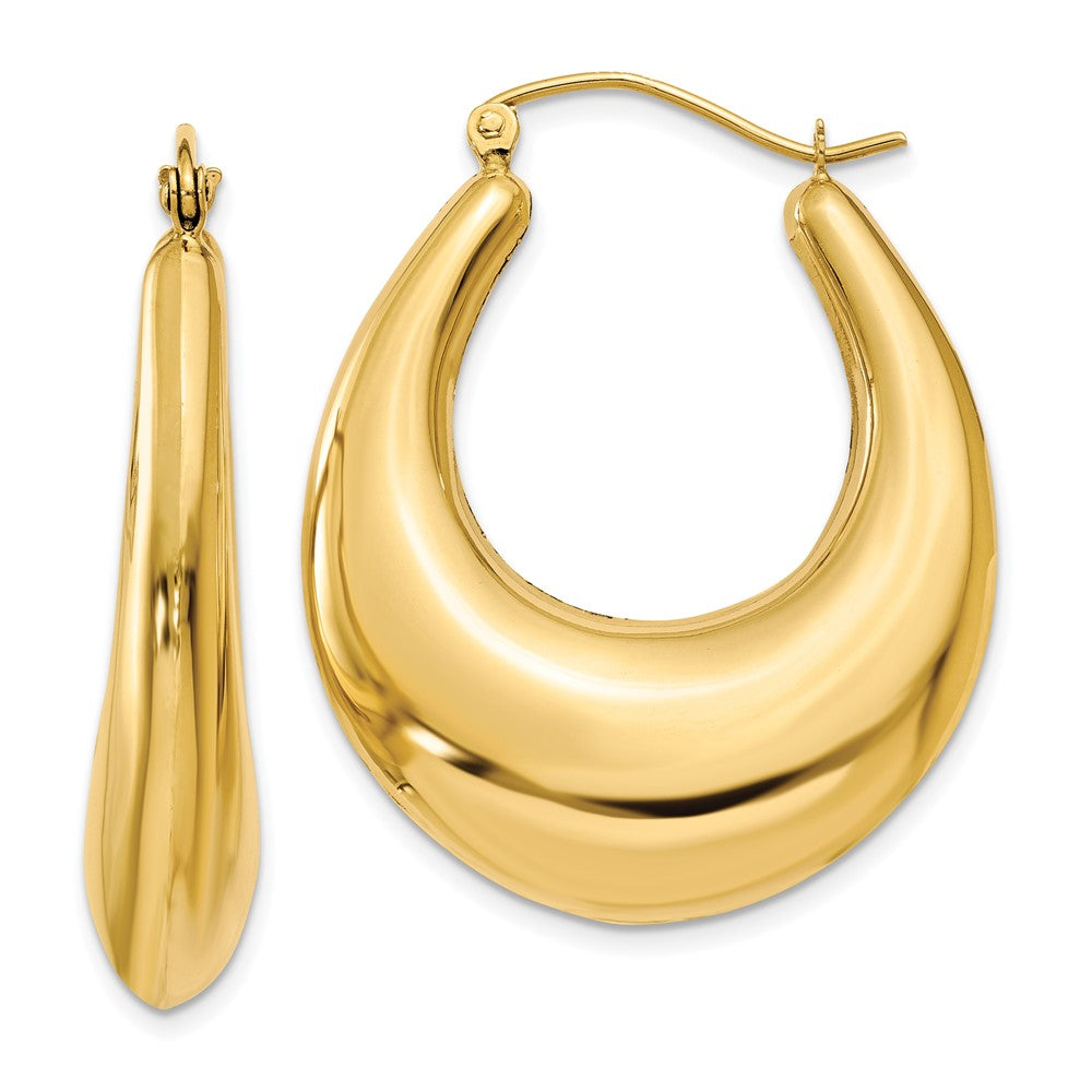 14k Yellow Gold 6 mm Polished Hoop Earrings (3.77 grams)