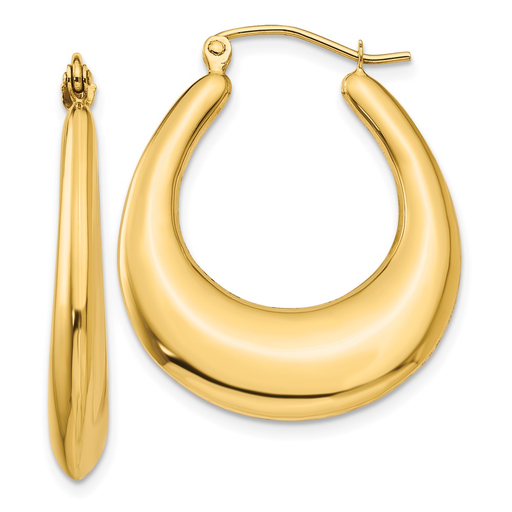 14k Yellow Gold 4.5 mm Polished Hoop Earrings (2.57 grams)