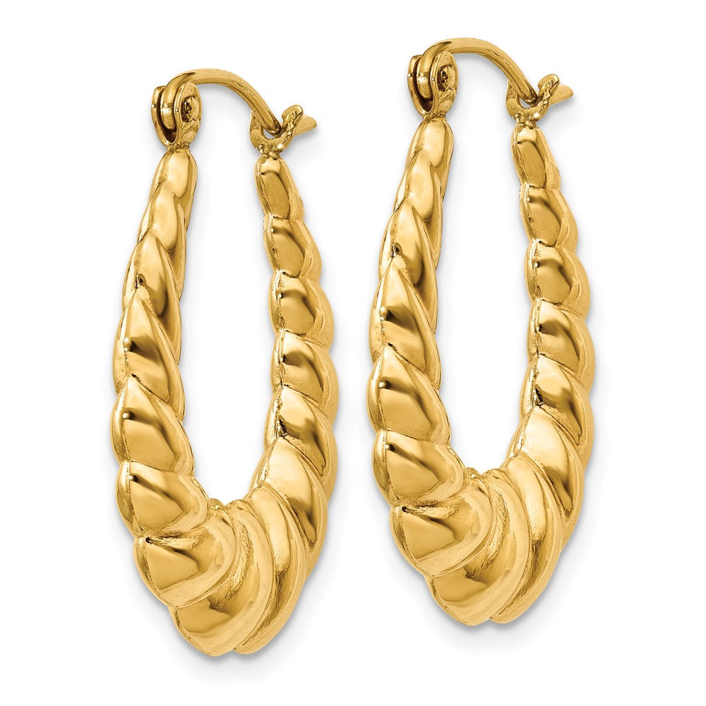 14k Yellow Gold 18 mm Polished Twisted Hollow Hoop Earrings (1.81 grams)
