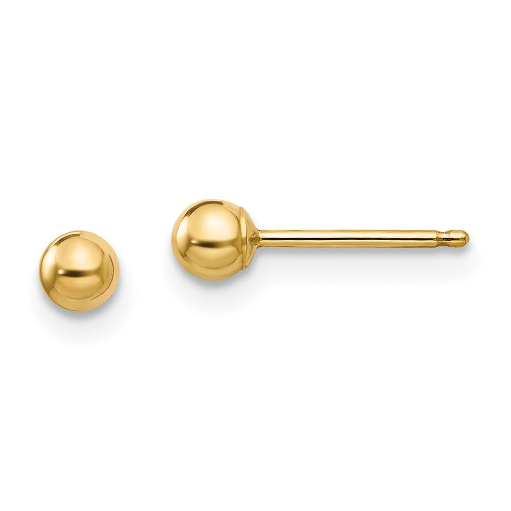 14k Madi K Polished 3mm Ball Post Earrings (0.17 grams)