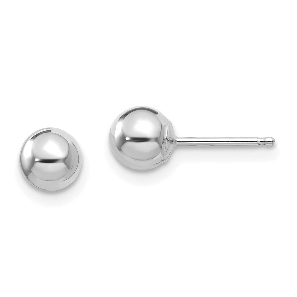 14k White Gold Madi K Polished 5mm Ball Post Earrings (0.28 grams)