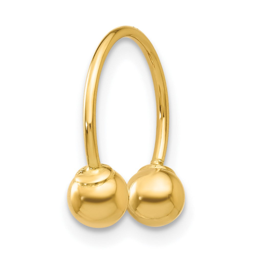 14k Yellow Gold 4 mm Madi K Single Beaded Half Hoop Screwback Earring (0.16 grams)