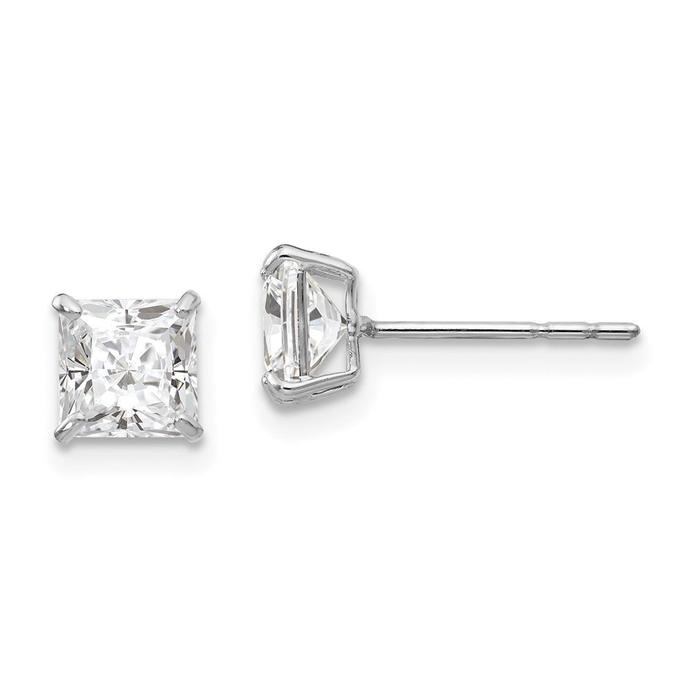 14k White Gold Madi K 5mm Square CZ Post Earrings (0.56 grams)
